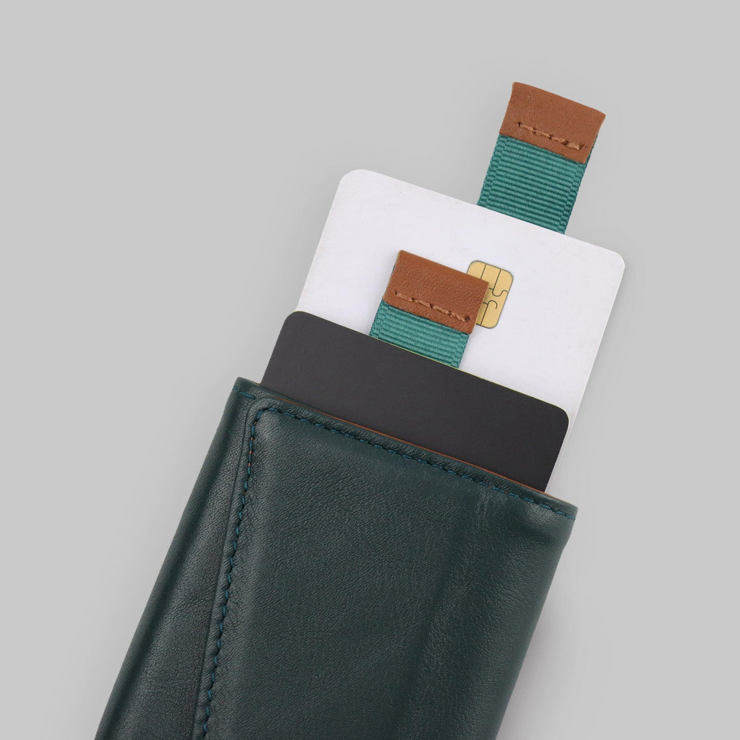 Fast Access Green Slim Leather Speed Wallet