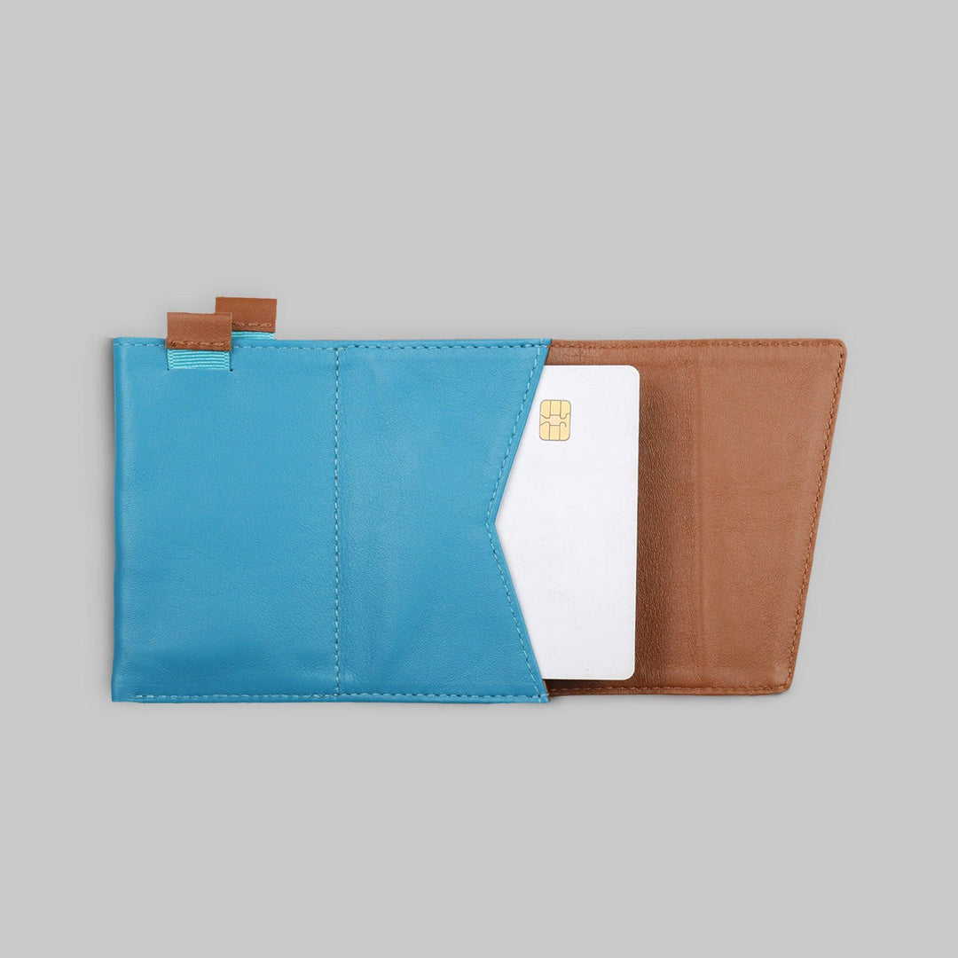 Unfold Turquoise Slim Leather Speed Wallet