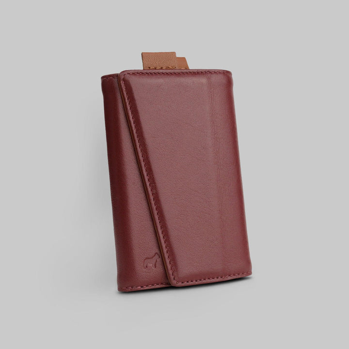 Angle Burgundy Slim Leather Speed Wallet