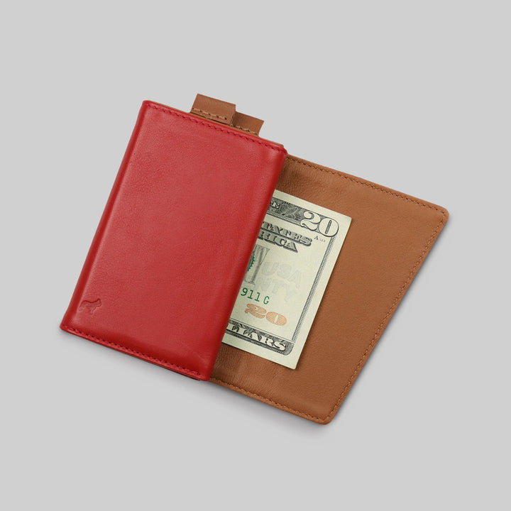 Open Red Slim Leather Speed Wallet