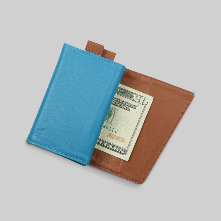 Open Turquois Slim Leather Speed Wallet