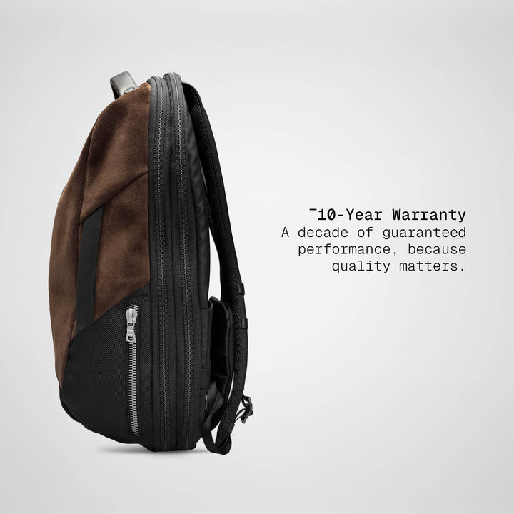 Brown Vector Speed Backpack, side profile showing the 16 cm depth