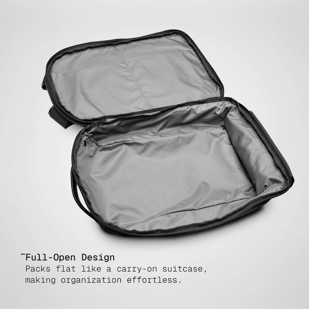 Vector Speed Backpack open, showing the 15 litre main compartment