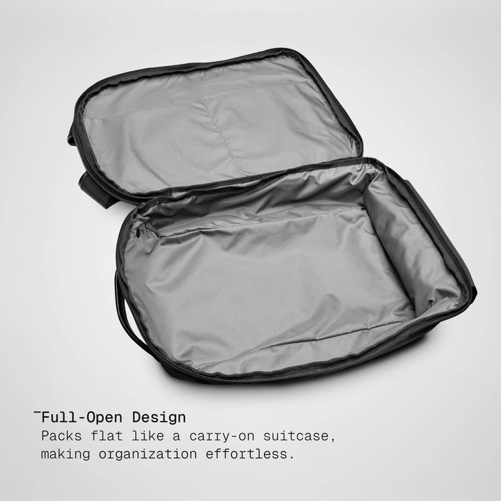 Vector Speed Backpack open, showing the 15 litre main compartment