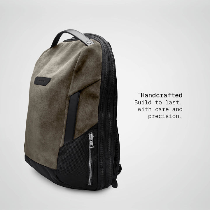 Taupe Vector Speed Backpack, angled view