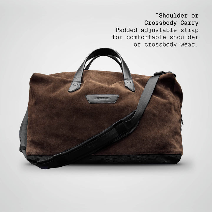 SUEDE DUFFLE BAG