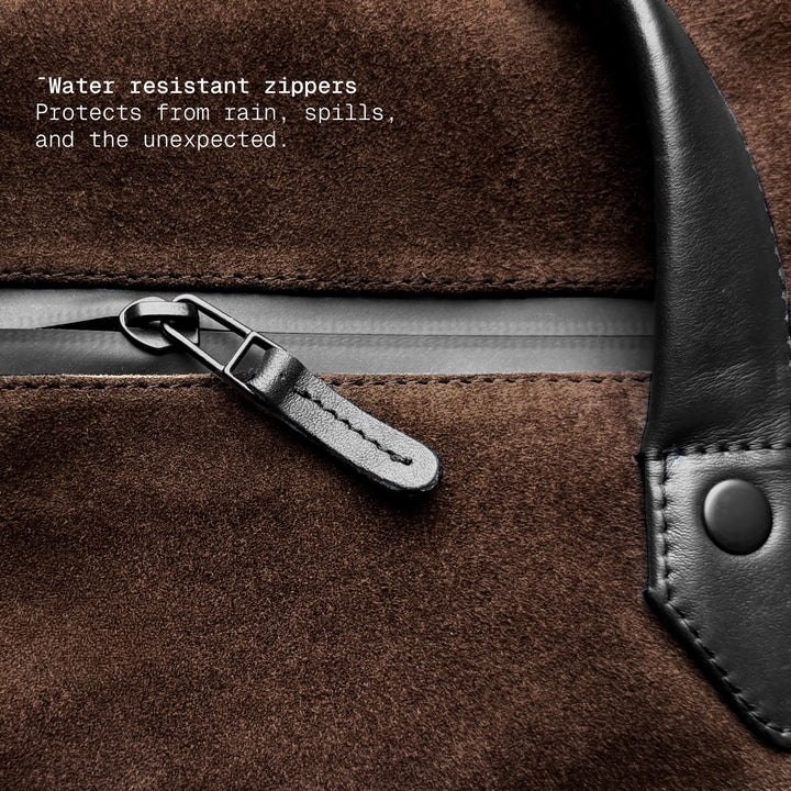 SUEDE DUFFLE BAG