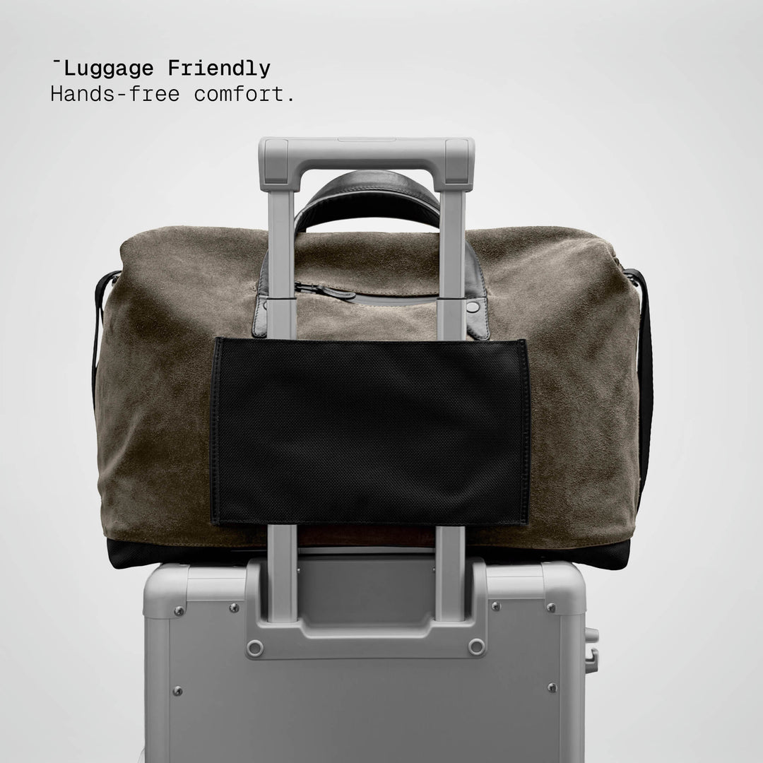 SUEDE DUFFLE BAG