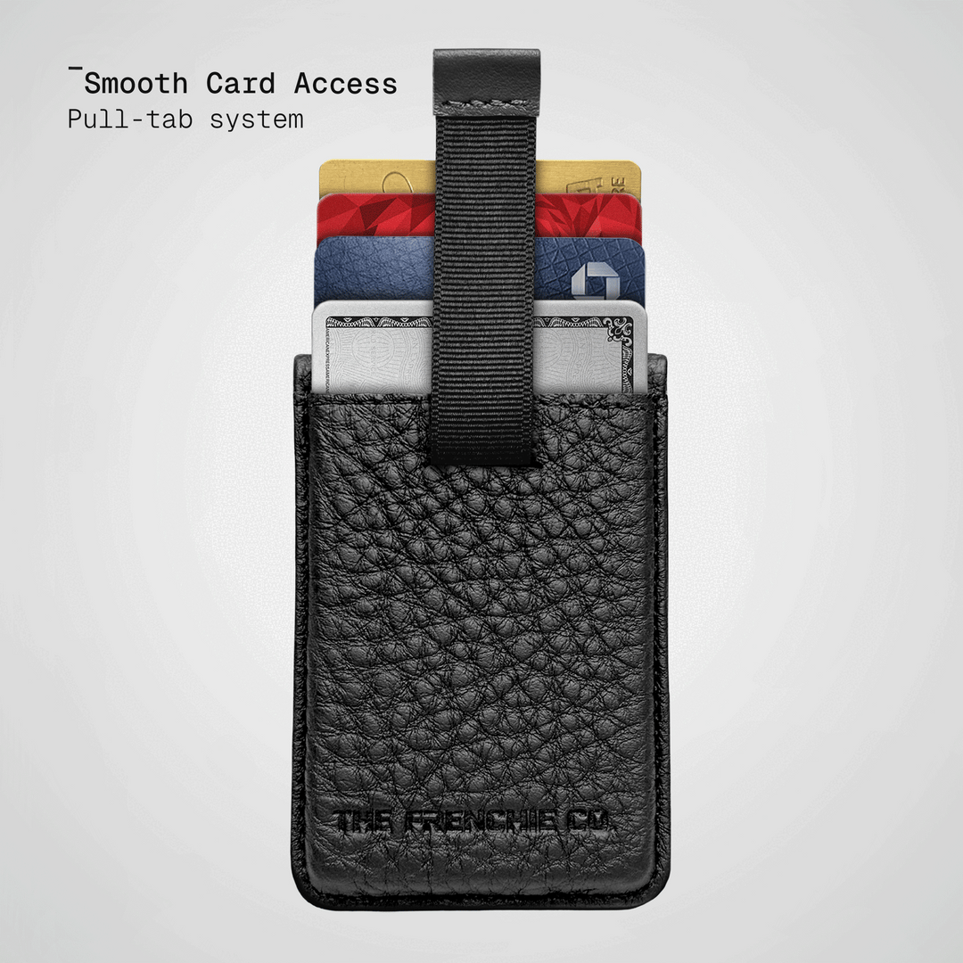 Pull tab raising four cards out of the Togo Speed Wallet Duo