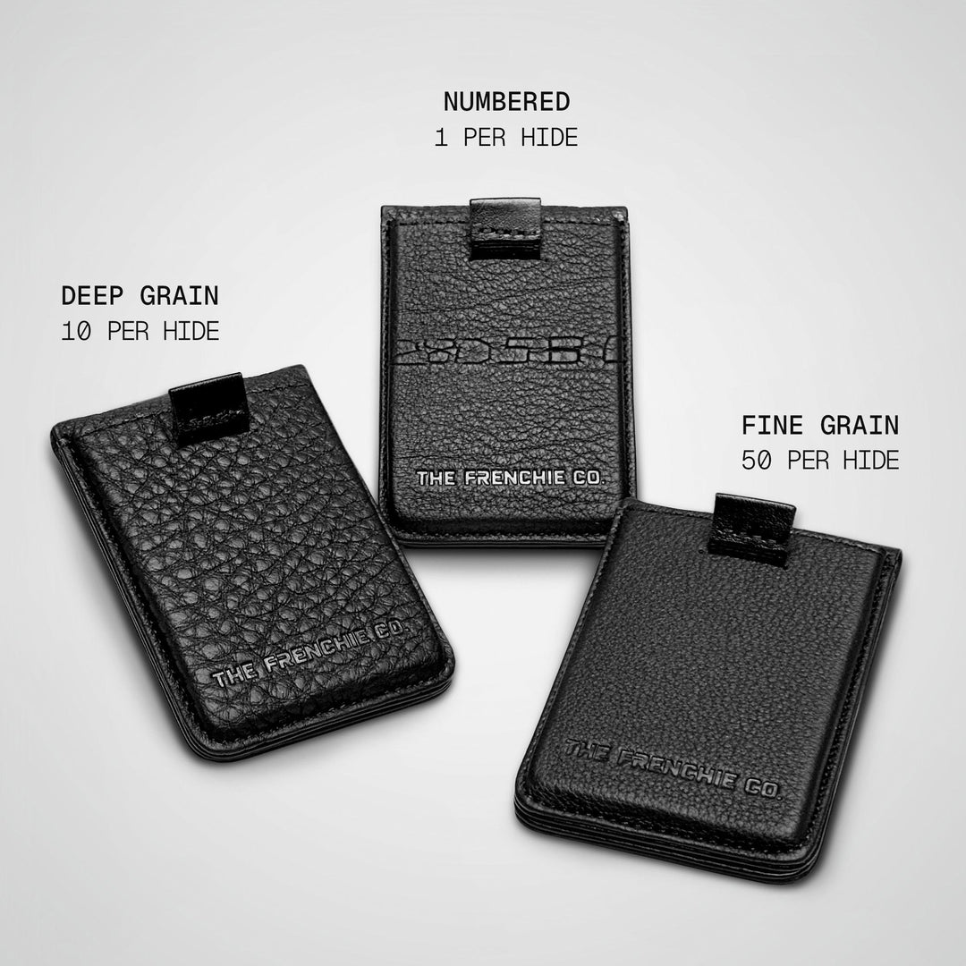 Deep Grain, Numbered and Fine Grain Togo Speed Wallet Duos together: 10, 1 and 50 per hide
