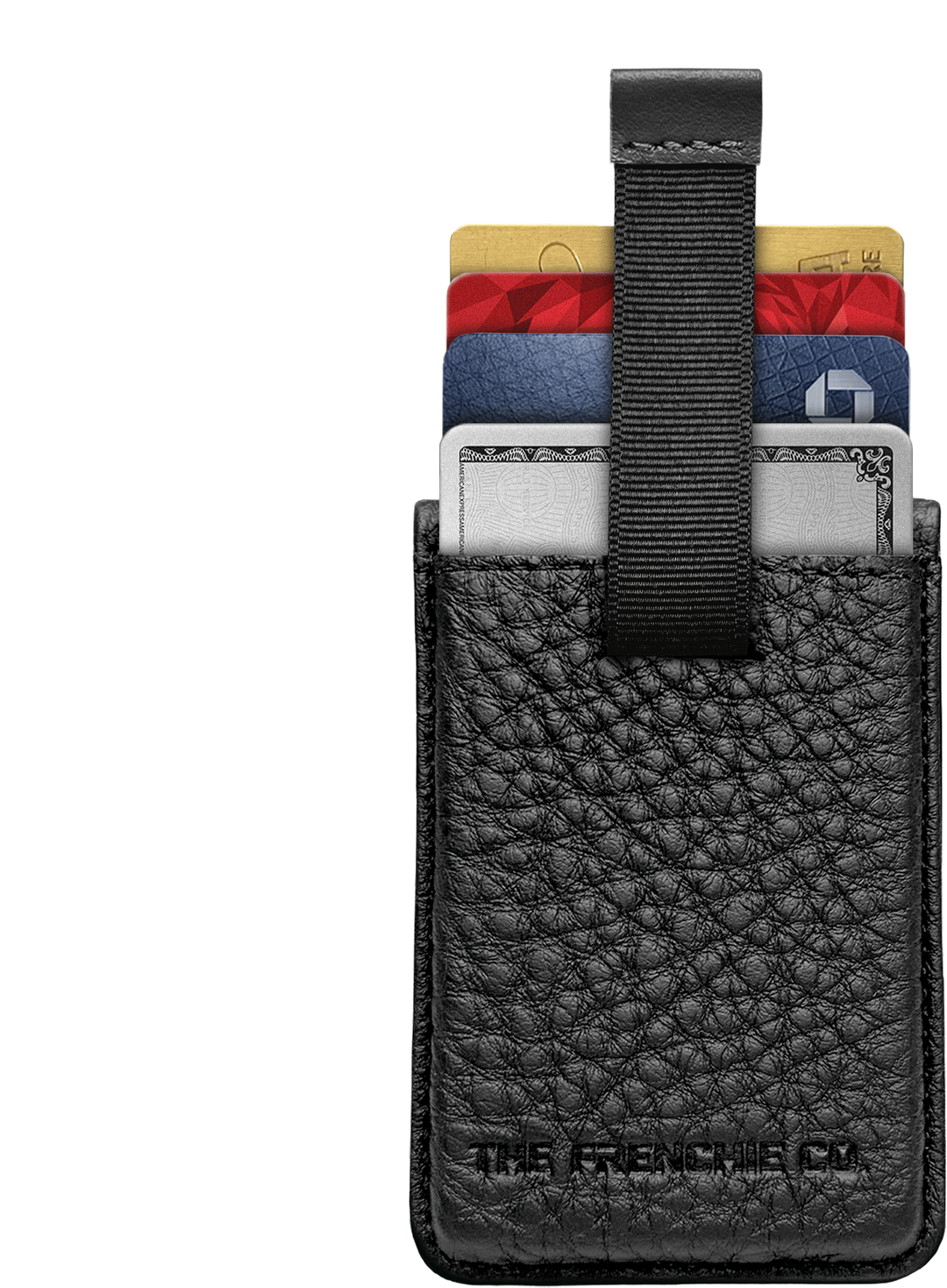 Pull tab raising four cards out of the Togo Speed Wallet Duo